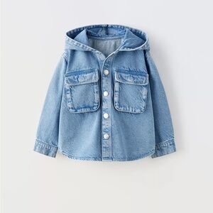 Zara Blue Jean Jacket with Hood for Kids